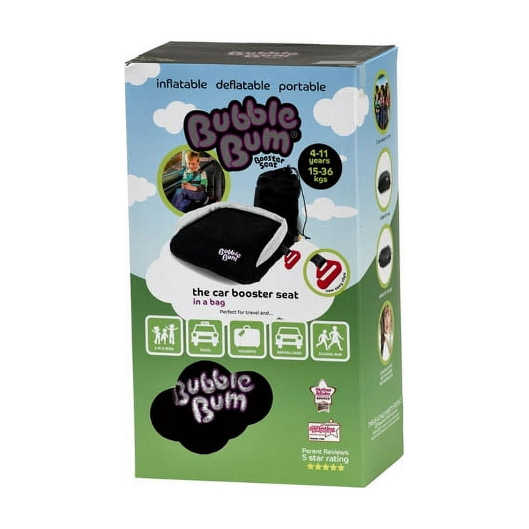 BubbleBum Booster Seat, Black and Silver