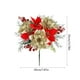 thumbnail image 3 of Flores artificiales de Poinsettia con purpurina para Navidad | Paquete de 2 | Seda, Plástico y Terciopelo | 13.7in de alto | Oro Rojo Verde | Decoración para el hogar de árboles navideños, coronas,, 3 of 7