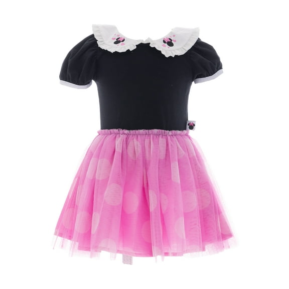 Minnie Mouse Toddler Girls Cosplay Tutu Dress with Puff Sleeves, Sizes 12M-5T