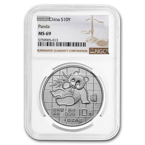 China 1 oz Silver Panda MS-69 NGC (Random Year)