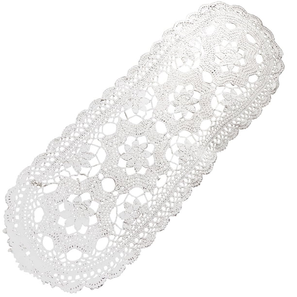 Camino de mesa de algodón hecho a mano – Mantel de ganchillo de encaje de tejido hueco de estilo campestre, elegante funda para tocador, perfecto para decoración rústica de granja, 11.81" x 35.43"
