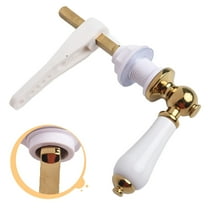 HIBIBUD Traditional Porcelain & Gold Victorian White Toilet Cistern Lever Flush Handle