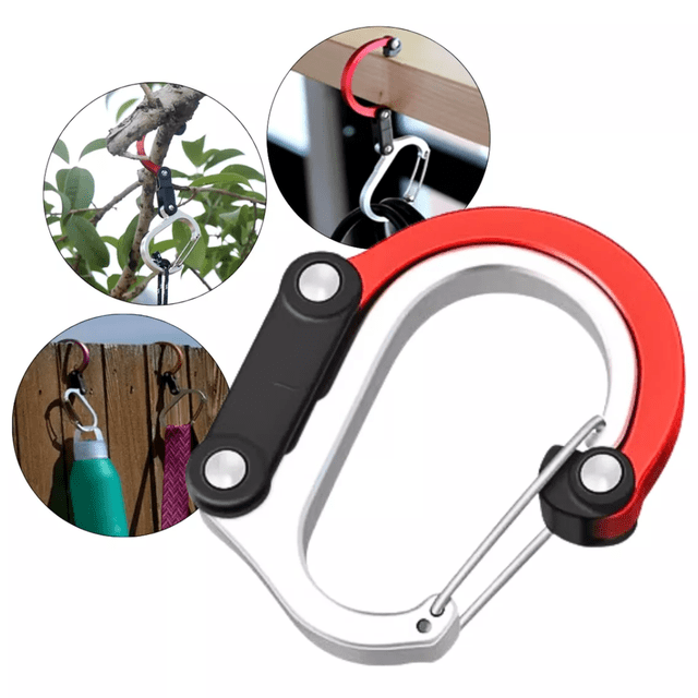 Gancho Clip Rotación 360° Mosquetón Supervivencia Deporte