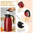 thumbnail image 4 of 2 Pcs Thermal Coffee Carafe Insulated Stainless Steel Coffee Carafe for Hot Liquid Vacuum Thermal Pot Creamer Pitcher Dispenser with Brushes Keeping Hot Water Milk(Wine Red), 4 of 14