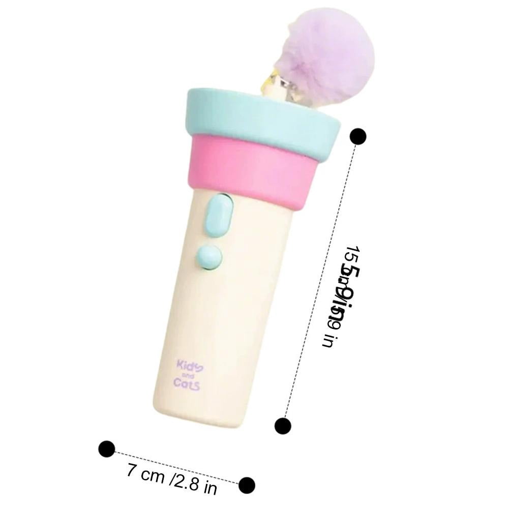 Interactive Electric Cat Teaser Launcher - Automatic Catapult Wand Toy with 2 Replacement Pom-poms, Recyclable One-Click Launch Fishing Pole for Indoor Cats to Relieve Boredom and Hunting Instincts