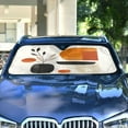 thumbnail image 4 of Yayeee Car Windshield Sun Shade Universal Fit Front Visor Protector, White Abstract Shapes, 4 of 8