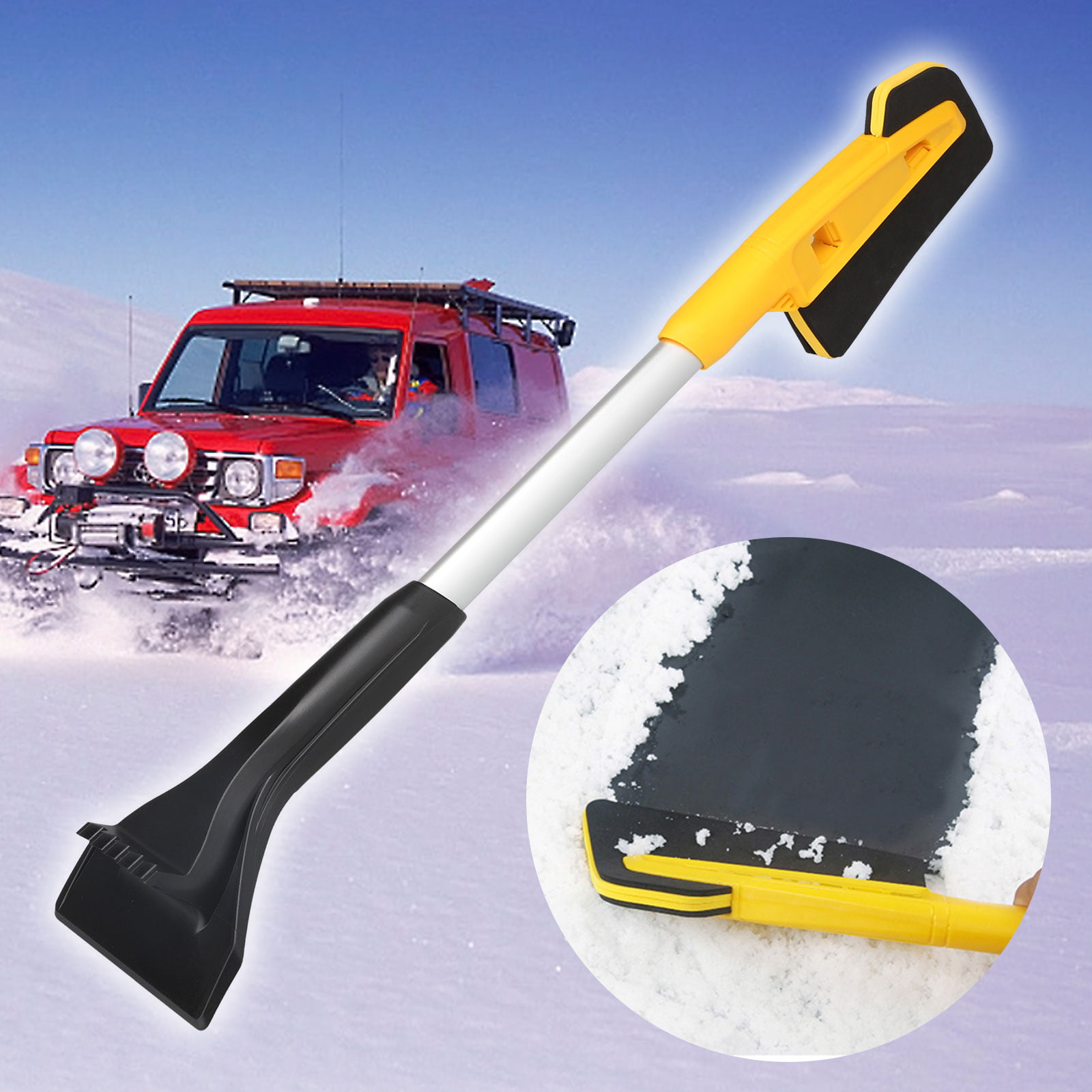 1x Outdoor Car Windshield Ice Frost Scraper Brush Combo Snow Remover Accessories
