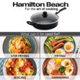 thumbnail image 4 of Hamilton Beach Nonstick Covered Saute Pan 11-Inch - Black Aluminum Saute Pan with Soft Touch Bakelite Handle & Glass Lid - Flared Edge - Spiral Bottom, Multipurpose Use - Durable & Dishwasher Safe, 4 of 6