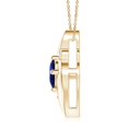 thumbnail image 2 of ANGARA Lab Grown 3.3 Ct Shell Style Sapphire & Lab Diamond Pendant for Women in 14K Yellow Gold (Size-10x8mm) | Anniversary, Jewelry Gift for Women | Lab-Grown Blue Sapphire Necklace, 2 of 8