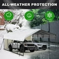 thumbnail image 4 of Zolyndo 20x20FT Heavy Duty Metal Carport with Galvanized Steel Roof, Outdoor Shelter for Cars, Trucks, Boats, Dark Gray, 4 of 9