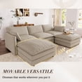 thumbnail image 5 of Muumblus 110" Oversized Modular Sectional Sofa with 2 Movable Ottoman, U Shaped Deep Seat Cloud Couch for Living Room, Camel Chenille, 5 of 10