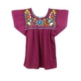thumbnail image 2 of Mexican Puebla Blouse (XL, Electric Purple), 2 of 2