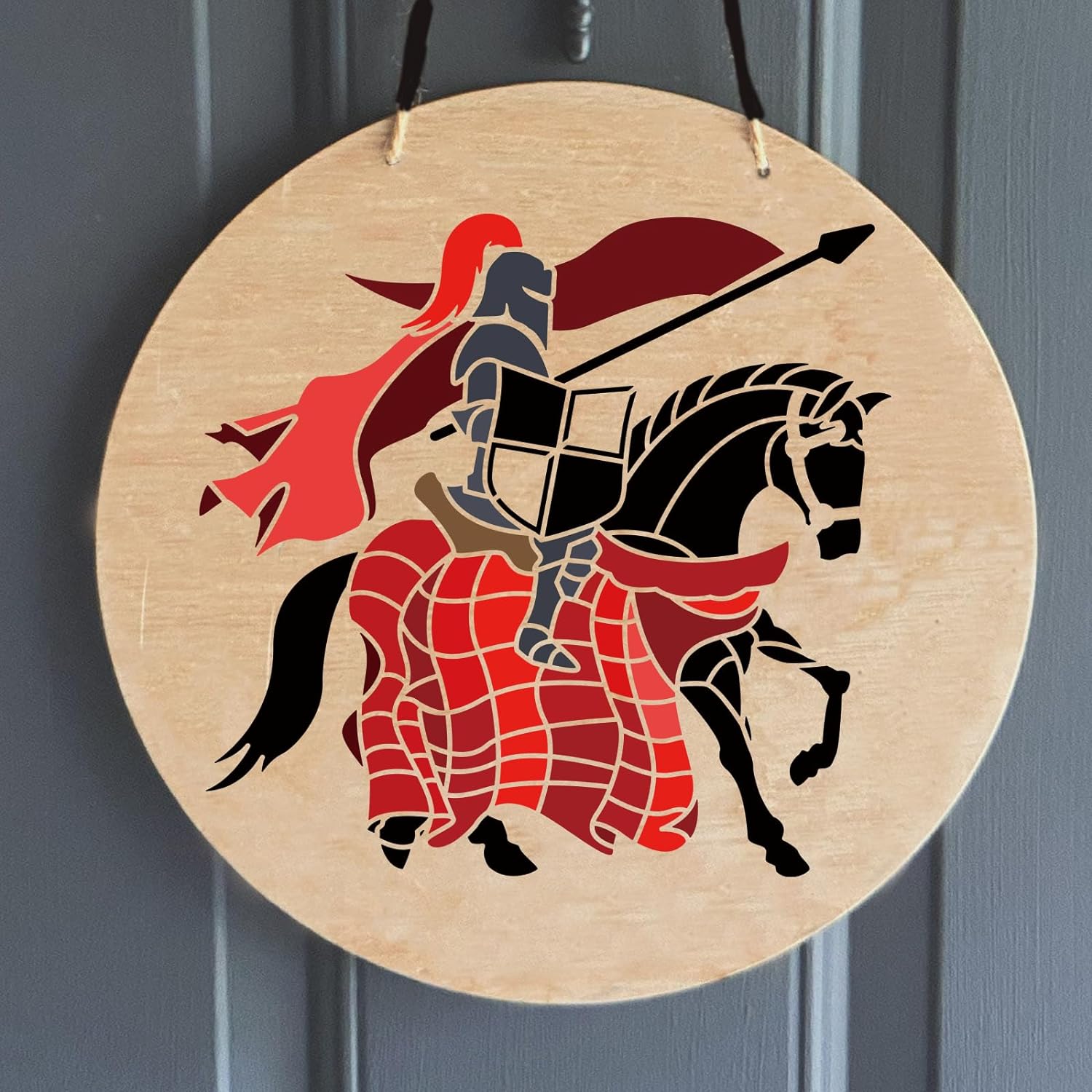 1Pc Knight on Horse Stencils 11.8x11.8 inch Spears Shields Stencil ...