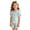 X153 Light Blue, variant on Glisme Girls Outfit Set Striped Print Short Sleeve Crew Neck Tops With Shorts Outfit Quick Dry Girls Set Size 3-4 Years Coffee