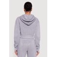 thumbnail image 5 of Women's Angel Rhinestone Zip Front Cropped Hoodie, 5 of 5