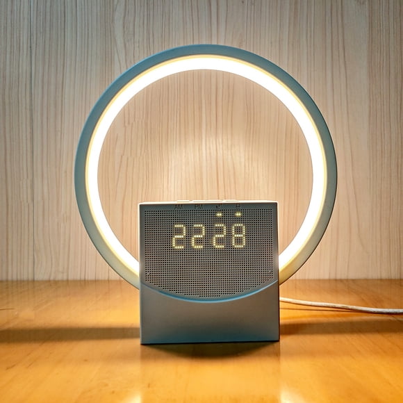 White noise wake-up light, desk lamp, speaker with three levels of brightness adjustment, small night light, sunrise wake-up light, alarm clock, creative design