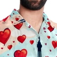 thumbnail image 5 of Eiffel Tower Valentine's Day Men's Short Sleeve Casual Printed Button Down Beach Shirt - Summer Hawaiian Top, 5 of 6