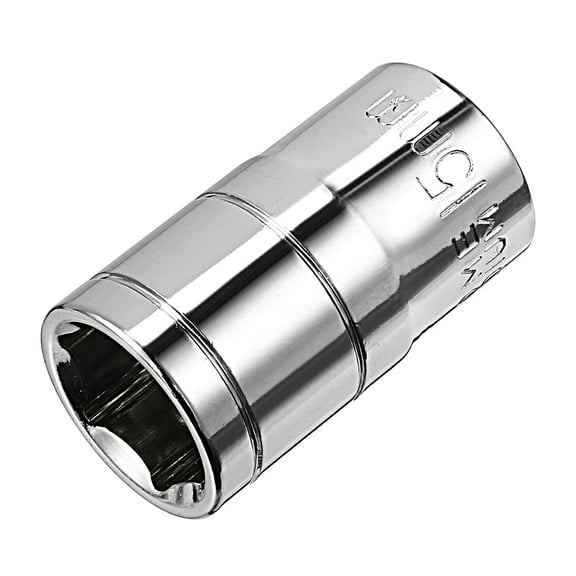 Unique Bargains 1/2-inch Drive 15mm 6-Point Shallow Socket, Cr-V