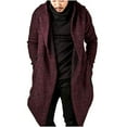 thumbnail image 4 of Xysaqa Mens Hooded Cardigan Ruffle Shawl Collar Open Front Long Sleeve Draped Cape Overcoat Hoodies Sweater with Pockets, 4 of 9