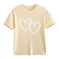 thumbnail image 4 of XXWXYD Little Girls Love Heart Print T-Shirts, Soft Cotton Raglan Tees, Short Sleeve Crewneck Summer Casual Tops for Kids, 4 of 8