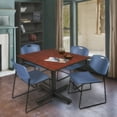 thumbnail image 2 of Regency Kobe 48 in. Square X-Base Breakroom Table- Cherry, 4 Zeng Stack Chairs- Blue, 2 of 8
