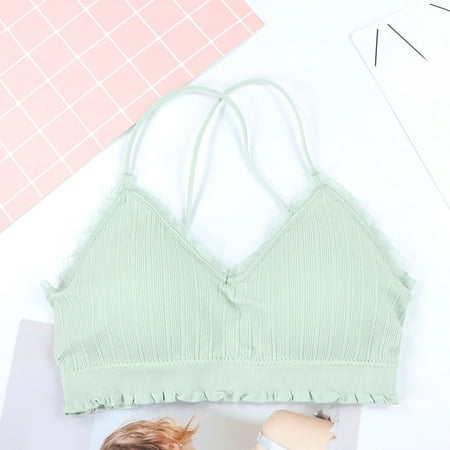 

Aayomet Push Up Bras for Women Fashion Lace Bra Women Sports Bra Tops For Top Fitness Yoga Female Pad Sportswear Vest Tank Green One Size