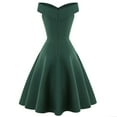 thumbnail image 3 of Uaswgudfs Off-Shoulder Sleeveless A-Line Dress: Flowy Summer Casual Essential with Defined Waist Green XL, 3 of 3