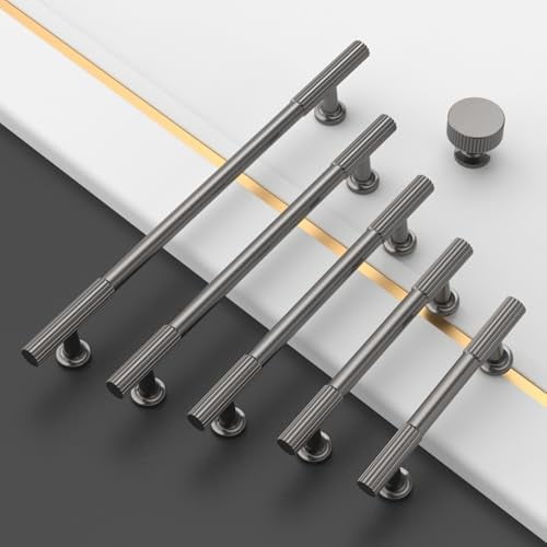 10 Pack 5 Inch(128mm) Brushed Black Nickel Cabinet pulls Kitchen Cabinet Handles, Cabinet Pulls Kitchen Cabinet Hardware for Cupboard Drawer Pulls
