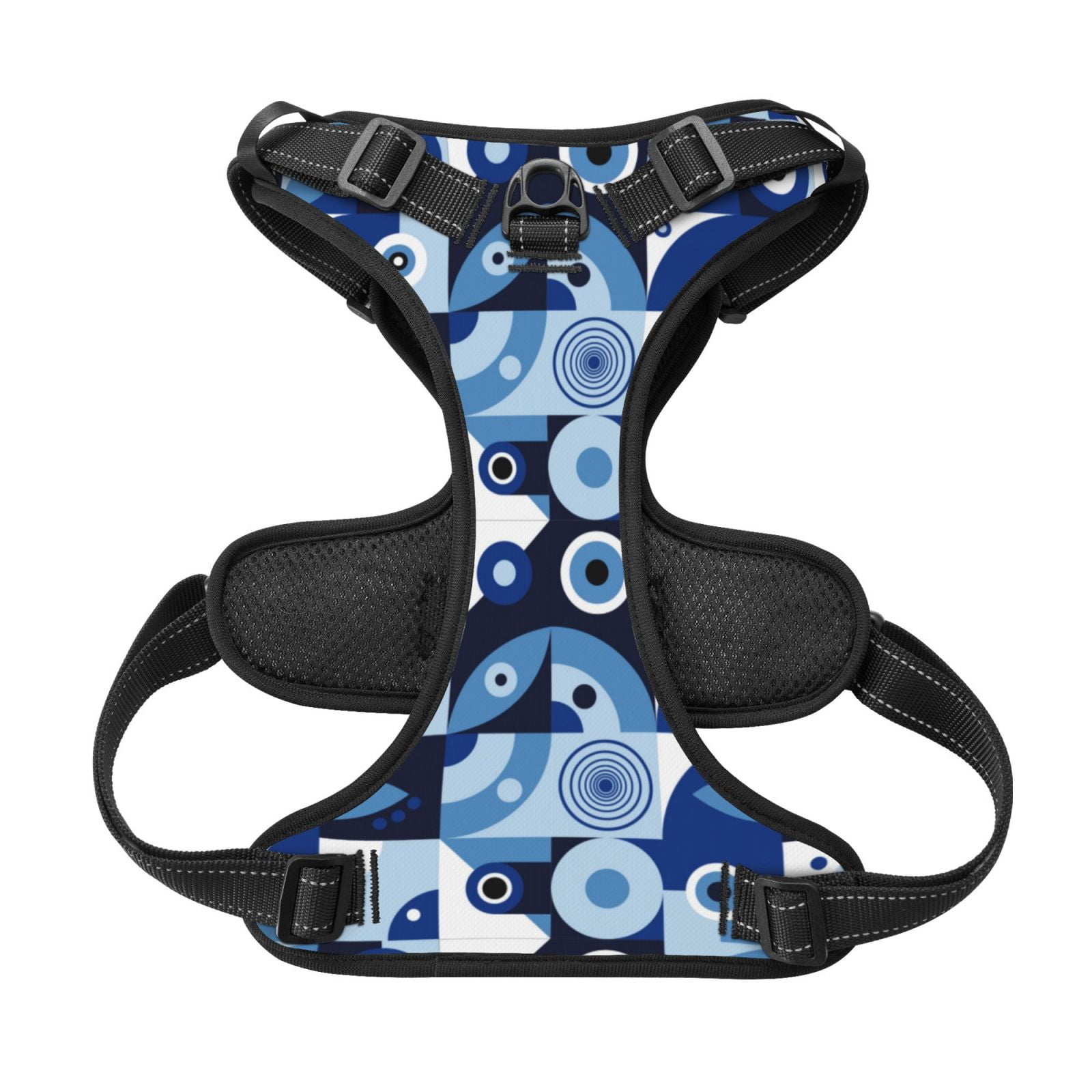 Kdxio Evil Eye Print No Pull Dog Harness Adjustable Reflective Oxford Easy Control Medium Large Dog Harness for Training and Everyday-Small