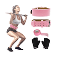 thumbnail image 2 of Gym Faja Lumbar Cinturón Pesas Ejercicio Mujer Y Guante 3pcs Talla M Malubero Rosa, 2 of 5