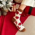 thumbnail image 5 of Bwiyojiz Home Decor Christmas Decorations Decoration Count 2pcs Fuzzy Socks Women's Cute Plushy Stockings Warm-Foot Corals Fleece Sleep Non-Shedding Floor, Gifts for Her, Multicolor, 5 of 6