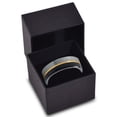 thumbnail image 3 of P. Manoukian Tungsten Wedding Band Ring 6mm for Men Women Black & 18K Yellow Gold Plated Center Line Pipe Cut Brushed Polished Lifetime Guarantee Size 10.5, 3 of 4