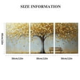 thumbnail image 3 of Shadudu Wall Art Gold Abstract Tree of Life Modern Artwork Canvas Painting Textured Tree Pictures Wall Decor Home Decor Wall Ready to Hang for Bedroom Living Room 12x16x3pcs, 3 of 6