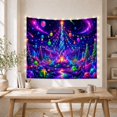thumbnail image 5 of Cosmic Tree of Life in Mystical Glowing Forest, Psychedelic Art for Space Lovers, Celestial Wall Decor Christmas Gift Tapestry Wall Hanging for Dorm Room, Bedroom and Living Room, 5 of 7