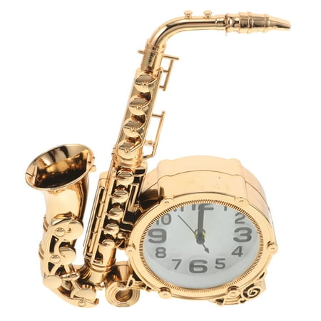 LOLIPPYY Vintage Golden Saxophone Alarm Clock with Retro European Style for Home Desk Decoration