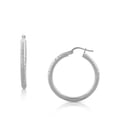 thumbnail image 2 of 925 Sterling Silver Faceted Round Hoop Earrings, 1", 2 of 3