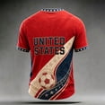 thumbnail image 4 of USA 2026 Soccer Cup Style V-Neck Jersey for Men, Short Sleeve Breathable Top with Dynamic Star & Ball Graphic, Lightweight Athletic Shirt, 1 PC Wine XXXXL, 4 of 8