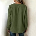 thumbnail image 5 of Klisyaur Womens Crew Neck Shirts Side Button Up Long Sleeve Tunic Tops Casual Loose Comfy Fall Winter Blouses, 5 of 8