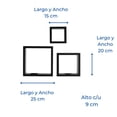 thumbnail image 4 of Set 3 repisas flotantes cuadradas minimalista negras ELLEGANCE HOUSEWARE FS39095, 4 of 4