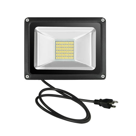 Flood Light for Outdoors, 30W Ultraslim Outdoor LED Flood Light Play Grounds, Warm White Outdoor Lighting Fixtures with US Plug 110V for Home Yard, (Best Outdoor Led Flood Light Fixtures)