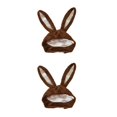 thumbnail image 3 of VONKY Cute Rabbit Hat with Adjustable Ears Warm Animal Soft Plush Brown 55cm 2Set, 3 of 6