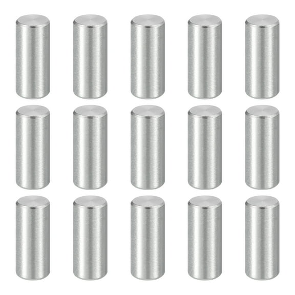 Uxcell 15pcs Dowel Pins M8(8mm) x 20mm 304 Stainless Steel Cylindrical Shelf Support Peg Pin Rod Fasten Elements for Metal Devices Wood Furniture DIY Installation, Silver
