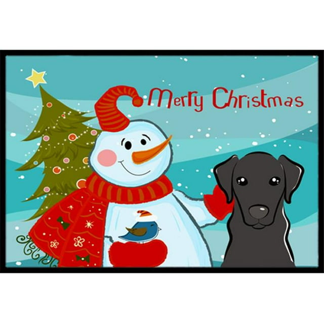 Carolines Treasures BB1855JMAT Snowman avec Black Labrador Tapis Intérieur & Extérieur - 24 x 36 Po.