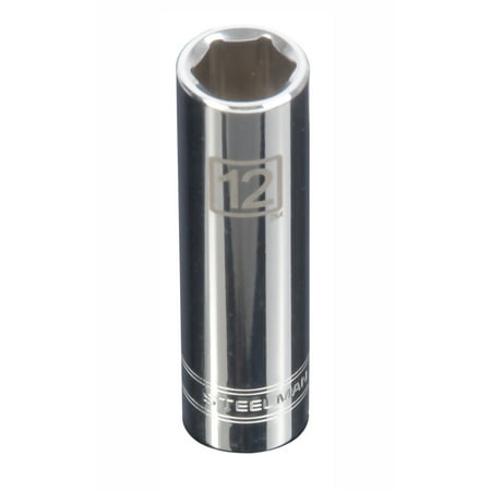 

STEELMAN PRO 3/8-Inch Drive x 12mm Deep Well 6-Point Socket 78229