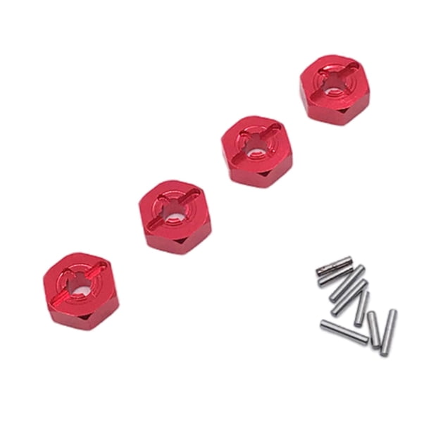 Adaptador de cubo hexagonal para rueda de metal (4 unidades) para Wltoys 1/14 14400 RC Car (Wltoys A979 K929) rojo