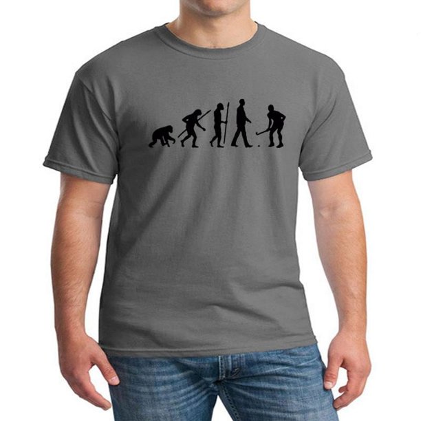 Camiseta con estampado de hockey sobre césped Evolution para hombre, de algodón, informal, popular, de moda, con cuello redondo, estilo Harajuku, ropa de calle
