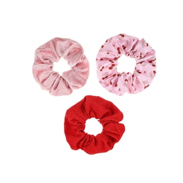 Way to Celebrate Valentine's Day Scrunchies, Red, 3 Pieces
