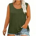 thumbnail image 2 of Jsaierl Tank Tops for Women Plus Size Summer Sleeveless Scoop Neck T-shirts Casual Side Split Tunic Top, 2 of 8