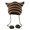 Black brown, variant on Oasiva Knitted Devil Hat for Students Adult Windproof Foldable Stripe Pattern Hat Handmade Cat Ear Shape Keep Warm Cycling Hat