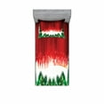 thumbnail image 2 of Christmas Bedding Set with Sheet & Covers, Blurry Xmas Carol Background Santa Fir Rudolph Annual Festival Image, Printed Bedroom Decor 2 Shams, 4 Sizes, Red Green White, by Ambesonne, 2 of 3